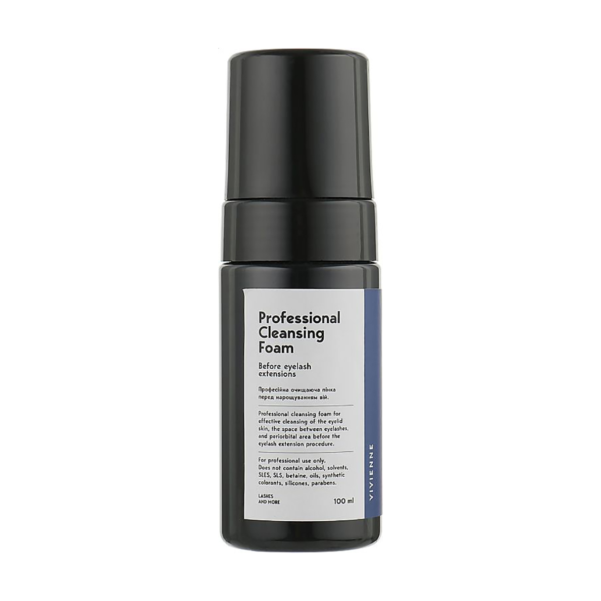 Очищувальна пінка перед процедурою нарощування вій Vivienne Professional Cleansing Foam, 100 мл